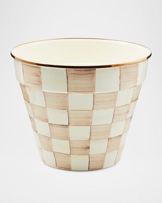 MacKenzie-Childs Mocha Check Extra Large Garden Pot
