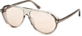 Tom Ford Stijlvolle Zonnebrillen Collectie - Heren - Zonnebrillen - Groen - 60 MM - Accessoires