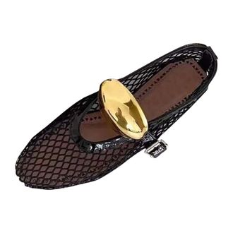 Generic Womens Flat Shoes Breathable Mesh Ballet Flats Solid Color Fashionable Lightweight Comfy Casual Walking Shoes with Buckle Strap Indoor Outdoor Black