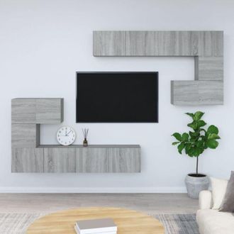 vidaXL Mueble De Pared Para Tv Madera Contrachapada Gris Sonoma Vidaxl