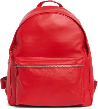 Longchamp Parisis Leather Backpack in Vermilion at Nordstrom Rack
