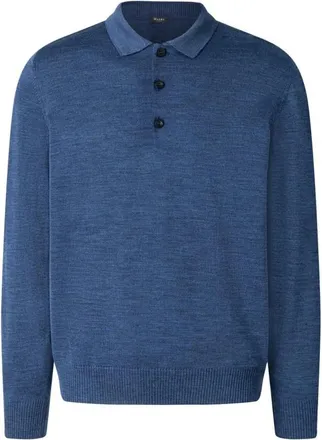Maerz Truien & Vesten, Heren, Blauw, L, Wol, Polo Collar Pullover