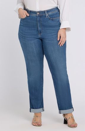NYDJ Marilyn Cuffed Straight Leg Jeans in Wild River at Nordstrom, Size 16W