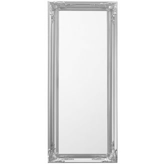 Beliani Beliani - Espejo De Pared Plateado 51 X 141 Cm Marco De Madera Envejecido Cl&aacute;sico Vintage Retro Franc&eacute;s Sala De Estar Bellac