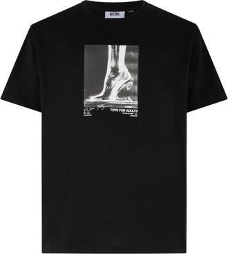 GCDS Morso Oversized T-Shirt - Dames - T-shirts - Zwart - L - Katoen - Tops