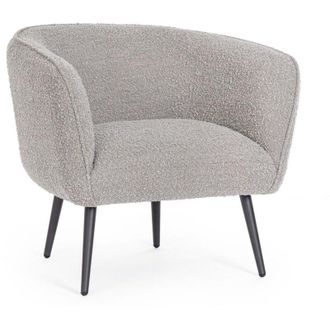 BIZZOTTO Poltrona Avril per interno, Struttura In Legno Compensato, Gambe In Acciaio Verniciato a Polvere Epossidica 76 x 70 x 68h cm -Grigio