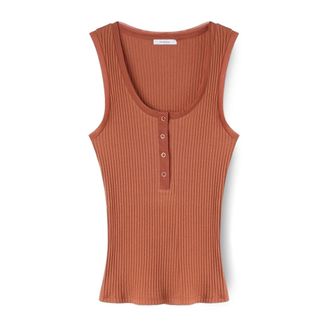 Motivi Top de canal&eacute; con botonadura - Tops - Mujer - Naranja - XS