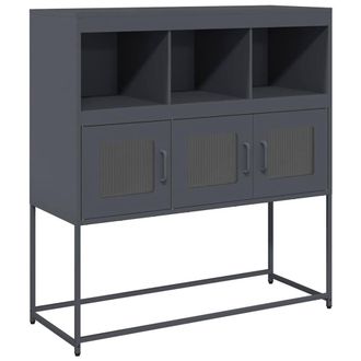 Berkfield Home Sideboard Anthracite 100.5x39x107 cm Cold-rolled Steel in Dark Grey