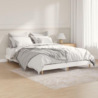 vidaXL Vidaxl - Estructura De Cama,cama Industrial Madera Contrachapada Blanca 135x190 Cm
