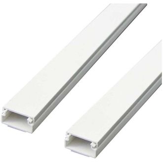 Trade Shop Trade Shop - Set 2 Canalina Elettrica Passacavi Adesiva Da 1mt In Plastica Bianco 20 X 10 Mm
