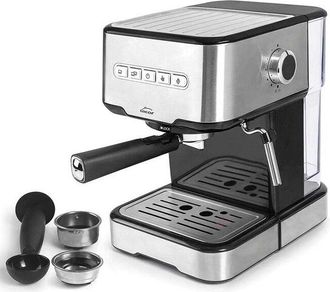 Lacor Cafetera Expresso Con 2 Salidas De Caf&eacute; Y Funci&oacute;n De Calentar/espumar La Leche, Apta Para Caf&eacute; Molido Y C&aacute;psulas