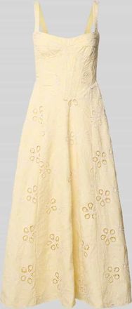 Bardot Bardot Cocktailkleid mit Lochstickerei Modell LILAH in Hellgelb, Größe 34