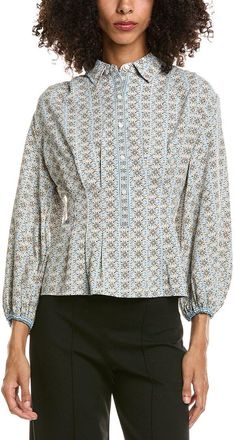 Max Studio 3/4-Sleeve Pleat Front Blouse