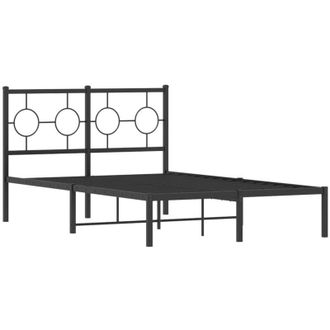 vidaXL Vidaxl - Estructura Cama Sin Colch&oacute;n Con Cabecero Metal Negro 120x190 Cm