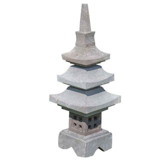 Wanda Collection Linterna japonesa pagoda de piedra de lava 90 cm