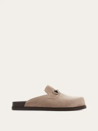 Ferragamo Men Gancini ornament mule Grey Size 10.5