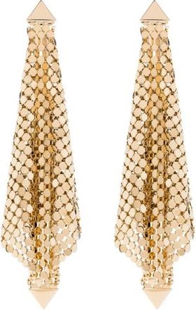 Paco Rabanne Spiraalvormige Metallic Messing Gebreide Oorbellen - Dames - Oorbellen - Geel - ONE Size - Accessoires