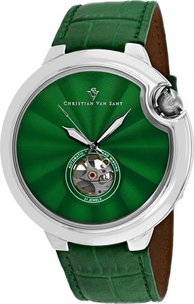 Christian Van Sant Mens Cyclone Automatic Green Round 46mm