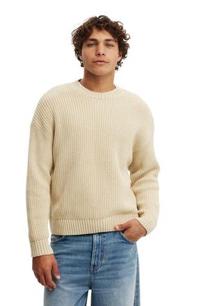 Cotton On Mens Washed Box Fit Crew Knit in Stone at Nordstrom, Size X-Large