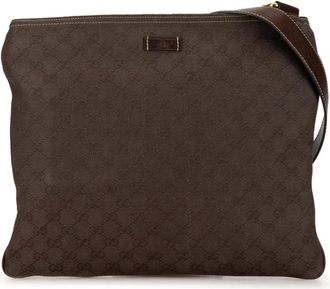 Gucci Pre-owned Cross Body Bags, female, Brown, Size: ONE SIZE Pre-owned GG Canvas Crossbody Bag