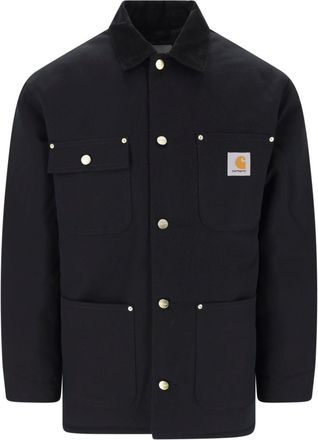 Carhartt Work in Progress Black OG Chore Velvet-Collar Cotton Denim Jacket