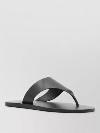 Maneb&igrave; leather thong sandals flat sole open toe