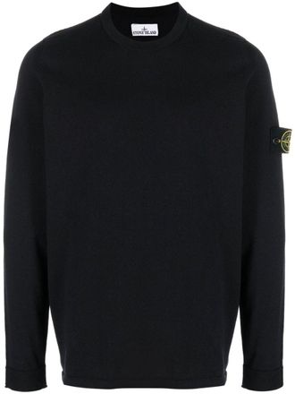 Stone Island Logo Cotton Crewneck Sweater