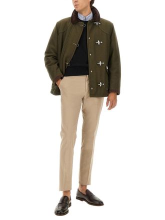 Fay Wool-Polyamide Blend Trench Coat - Green