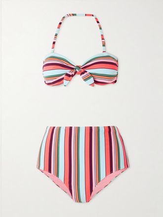 Lemlem Bikini Stampato A Coste Ava + Elsi - Multicolore
