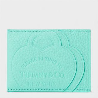 Tiffany & Co. Womens Accessories Little Right Card Holder with Embossed Logo in Tif Blue - One Size