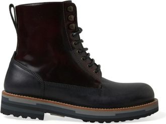 Dolce & Gabbana Bagheria Halfhoge Laarzen - Heren - Veterlaarzen - Bruin - 41 1/2 EU - Leer - Schoenen
