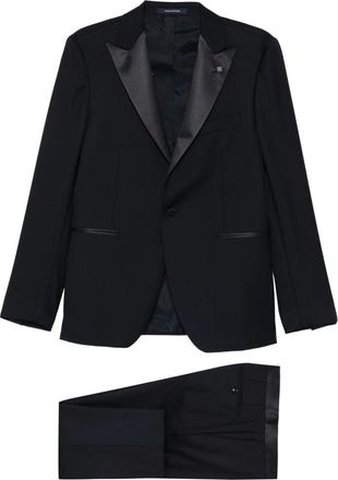 Tagliatore Satin-trim Suit