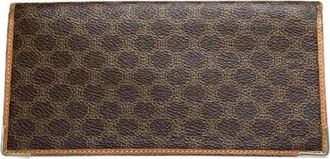 Celine Pre-owned Portemonnee van leer met logo-patroon - Dames - Vintage Clutch - Bruin - ONE Size - Leer - Vintage