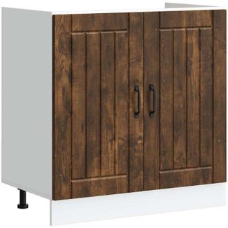 vidaXL Mobile Base Lavello Lucca Rovere Fumo in Legno Multistrato - Vidaxl