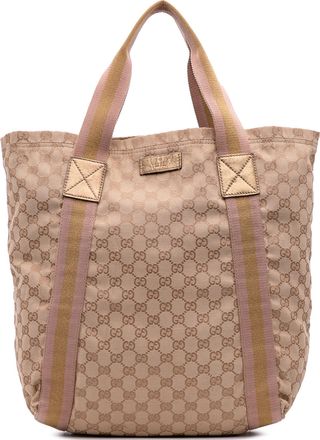 Gucci Pre-owned Womens Monogram Tote Bag - Tan Textile - One Size
