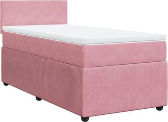 vidaXL Cama Box Spring Con Colch&oacute;n Terciopelo Rosa 90x190 Cm Vidaxl