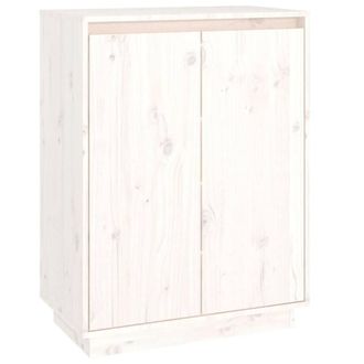 Berkfield Home Shoe Cabinet White 60x35x80 cm Solid Wood Pine | Size: 60 x 35 x 80 cm