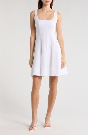Staud Wells Stretch Cotton Minidress in White at Nordstrom, Size 16