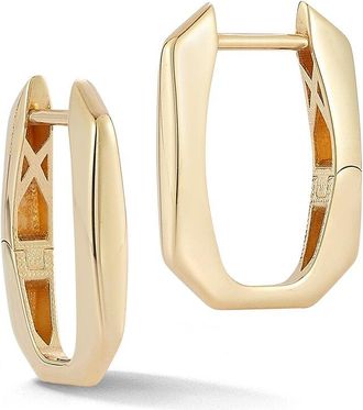 Ember Fine Jewelry 14K Elongated Octagon Hoop Earrings