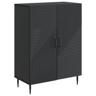 vidaXL Aparador Negro 66 X 34,5 X 89,5 Cm Madera De Ingenier&iacute;a Vidaxl