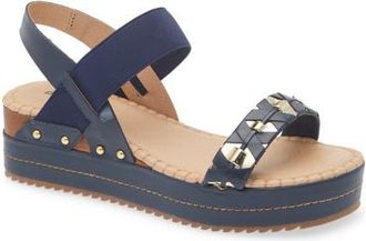 Bottero Noronha Slingback Platform Wedge Sandal in Marinho at Nordstrom, Size 10