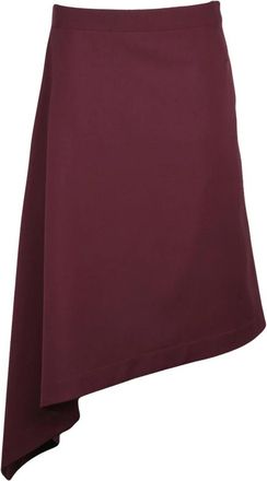 Bottega Veneta Asymmetrische Rok - Dames - Midirokken - Rood - S - Wol - Rokken