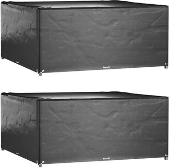 vidaXL Fundas Muebles De Jard&iacute;n 2 Uds 16 Ojales Cuadrado 205x205x90 Cm Vidaxl