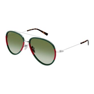 Gucci 007 Zonnebrillen - Heren - Zonnebrillen - Groen - 56 MM - Nylon - Accessoires