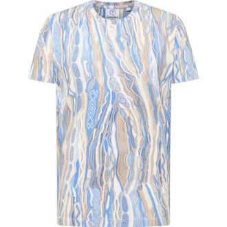 Carlo Colucci Tops, Heren, Veelkleurig, XL, Knit-Effect T-Shirt