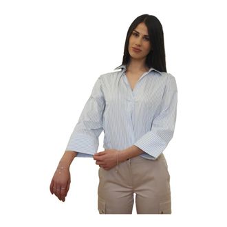 Emme Di Marella Emme DI Marella, Dames, Blouses & Shirts, Blauw, Maat: L Katoen
