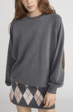 Frame Denim The Scholar Crewneck Sweatshirt in Washed Black at Nordstrom, Size X-Small