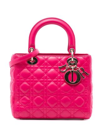 Dior 2013 Medium Lambskin Cannage Lady Dior satchel - Pink