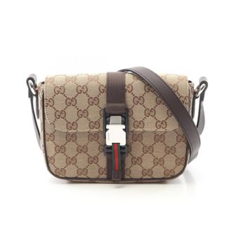 Gucci Beige Brown Canvas Leather Handbag Shoulder Bag (Pre-Owned)