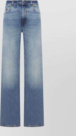 Haikure faded wash five-pocket denim trousers